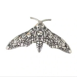 Gothic Silver Moth Hair Pin